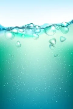 Transparent air bubbles under the water. Stock Illustration