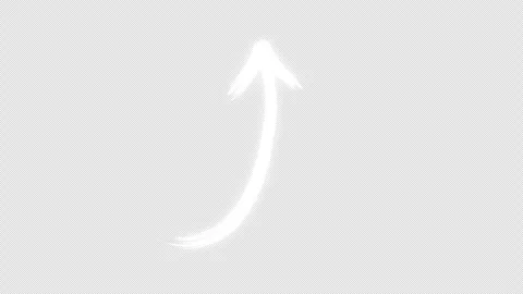 Transparent Alpha Loop Glowing Neon White Arrow Up Animation Stock Footage 338025599