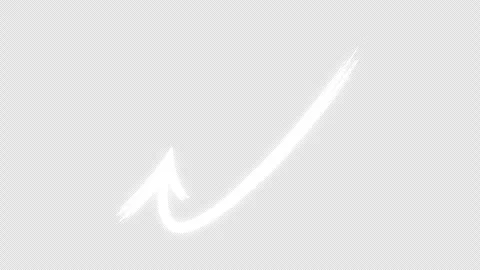 Transparent Alpha Loop Glowing Neon White Arrow Curved Left Stock Footage 338025634