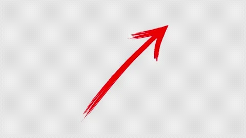 Transparent Alpha Loop Red Brush Arrow Pointing Right Animation Stock Footage 338025431