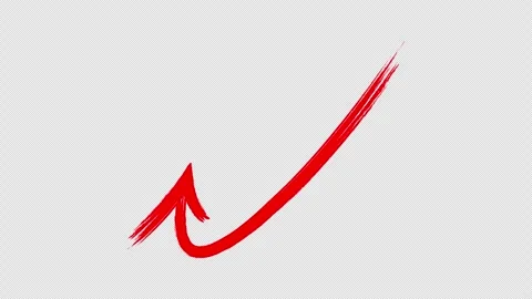 Transparent Alpha Loop Red Brush Arrow Curved Left Animation Stock Footage 338025432