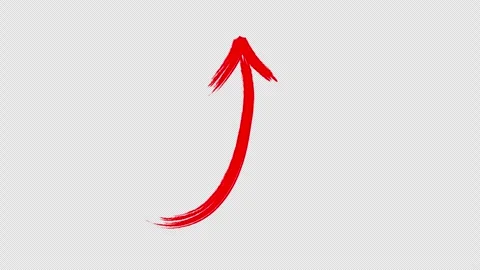 Transparent Alpha Loop Red Brush Arrow Pointing Up Animation Stock Footage 338025617