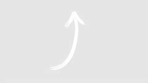 Transparent Alpha Loop White Brush Arrow Pointing Up Animation Stock Footage 338020940