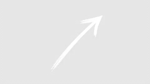 Transparent Alpha Loop White Brush Arrow Pointing Right Animation Stock Footage 338025703