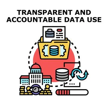 Transparent and accountable data use concept vector illustration Illustrazione stock