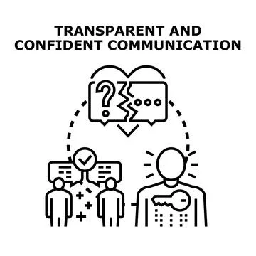 Transparent and confident communication strategy vector illustration Stock Illustration