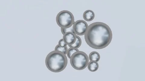 Transparent and gray bubbles inflate. Cell reproduction. Stock Footage 302166196