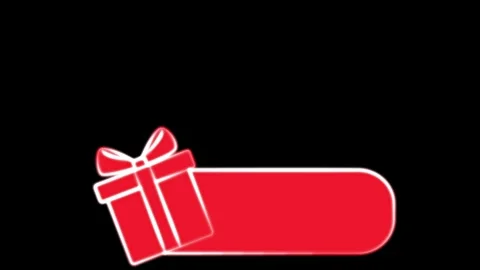 On a transparent and green background, a red gift wrap with a bow appears and Stock Footage 288757094