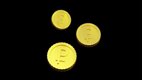 Transparent animation floating realistic ruble 3D coins movement Vídeos de archivo 240750689