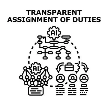 Transparent assignment of duties via artificial intelligence Stock Illustration
