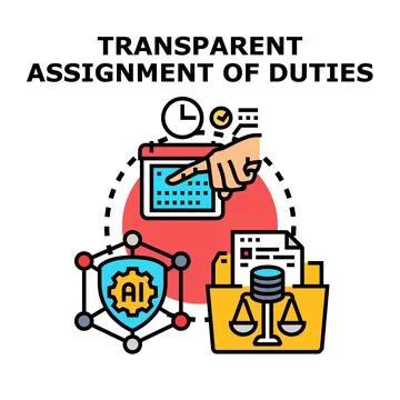 Transparent assignment of duties using ai and legal compliance Stock Illustration