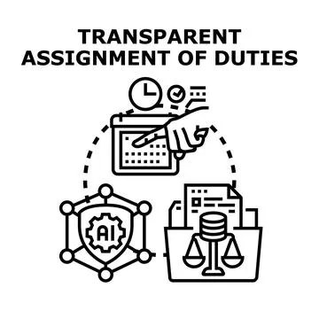 Transparent assignment of duties using ai and legal compliance Stock Illustration