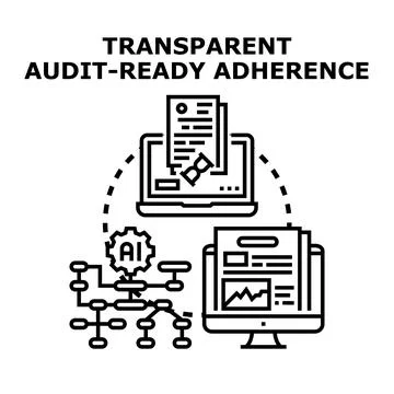 Transparent audit ready adherence digital process Stockillustratie