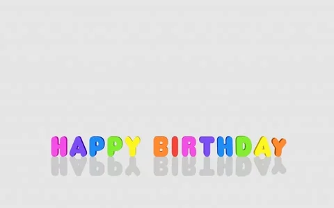 On a transparent background animated multi-colored text happy birthday and Stock Footage 179021182