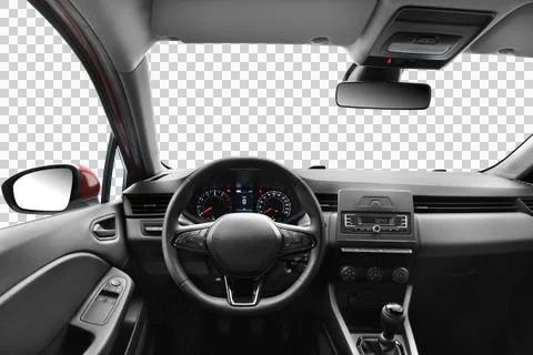 Transparent Background Driver's View in a Car Stock Illustration