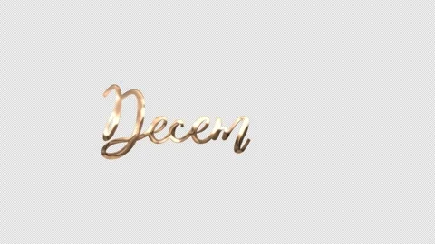 Transparent background gold handwritten December script animation for holiday t Vídeos de archivo 336555555