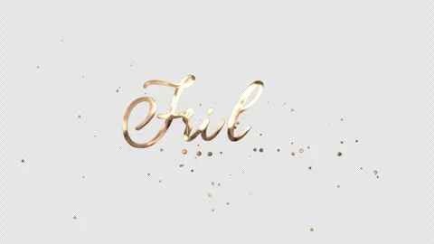 Transparent background gold handwritten Friday script with glitter particles fo Vídeos de archivo 336469409