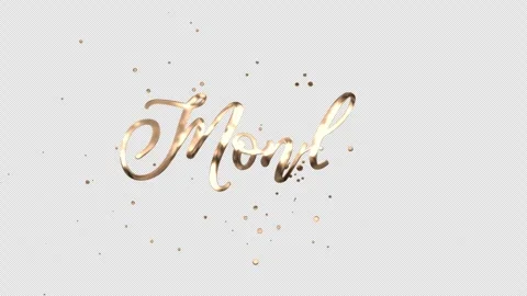 Transparent background gold handwritten Monday calligraphy title for video 4K Vídeos de archivo 336469470