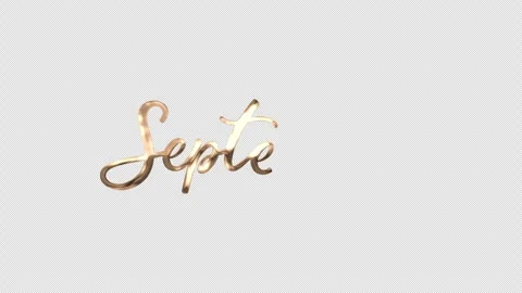 Transparent background gold handwritten September script animation for titles 4 Vídeos de archivo 336556460