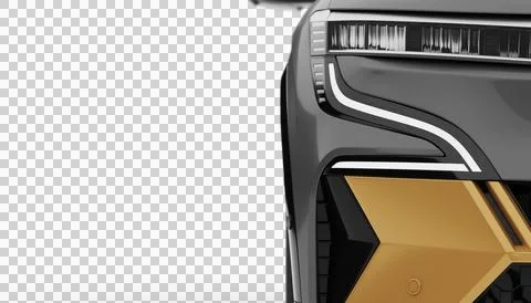Transparent background, half-front view of gray colored modern electric suv.. Stock Illustration