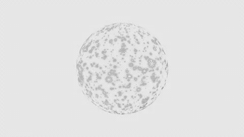 On a transparent background, a sphere with falling white patterned snowflakes Stock Footage 294597932
