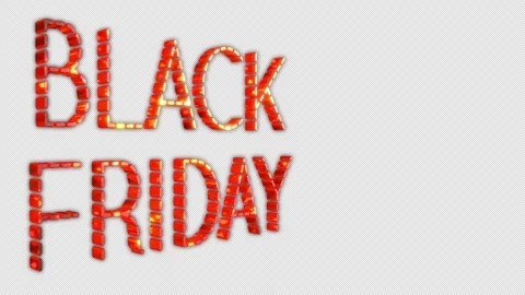 On a transparent background there are shiny 3D letters Black Friday, on the Stock Footage 288239058