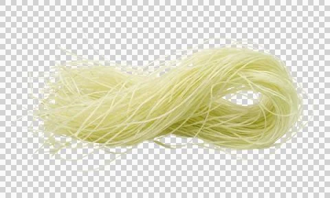 Transparent background with a top view of dried vermicelli noodles 스톡 사진