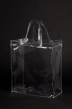 Transparent bag on black Stock Illustration