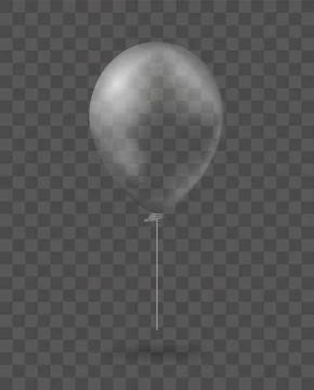 Transparent balloon with string. Celebration round holiday filled with helium Stock Illustration