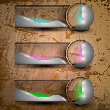 Transparent balls and boxes Stock Illustration