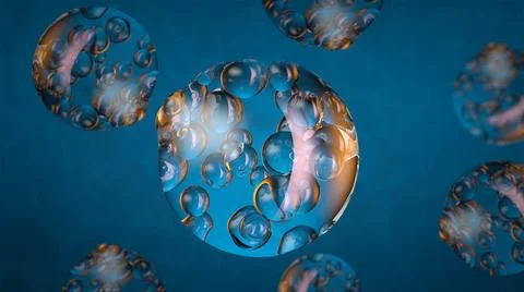 Transparent balls inside a transparent shell Many transparent balls inside... Stock Photos