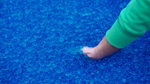 Transparent balls silicate gel Stock Footage 74288203