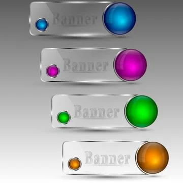 Transparent banners with circles Stock Illustration
