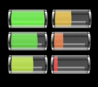 Transparent battery icon Stock Illustration