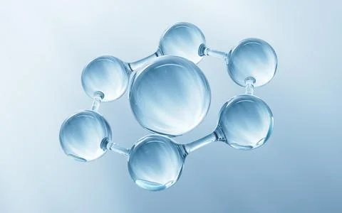 Transparent biological molecule background, 3d rendering. Stock Illustration