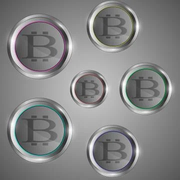 Transparent bitcoin circles Stock Illustration