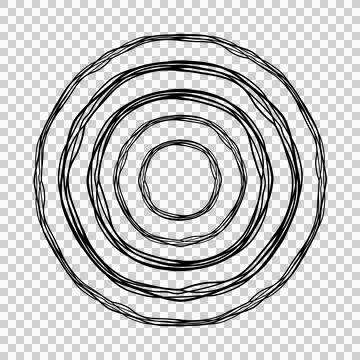 Transparent black circle. Isolated hand drawn sloppy rings. Flat design. Stock Illustration