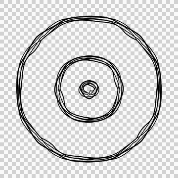 Transparent black circle. Isolated hand drawn sloppy rings. Flat design. Stock Illustration