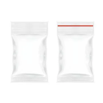 Transparent Blank Filled Plastic Bag With Ziplock Stockillustratie