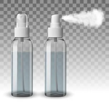 Transparent Blank Spray Bottle. Front And Side View イラスト素材