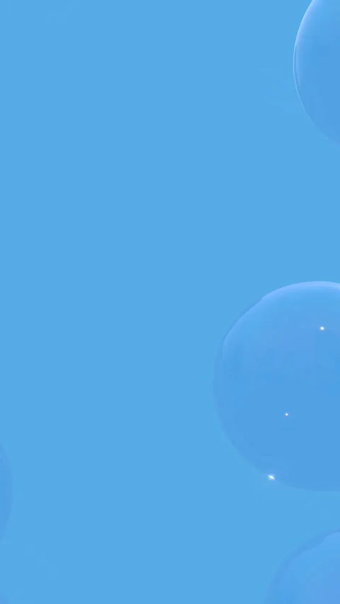 Transparent Blue Bubbles Floating Upwards Against a Solid Blue Background Stock Footage 330384763