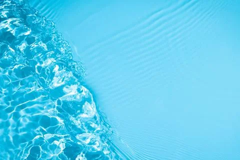 Transparent blue colored clear calm water surface texture Stock Illustration