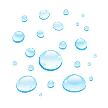 Transparent blue drops Stock Illustration