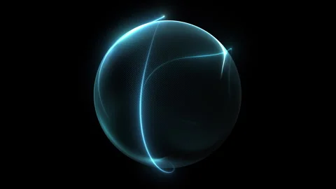 Transparent blue energetic magical sphere with neon sparks. Round high-tech.. Stock Footage 321152701