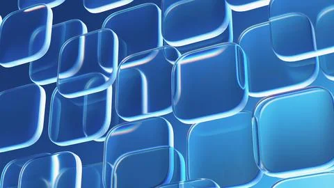 Transparent Blue Glass Cube Pattern Illustrazione stock