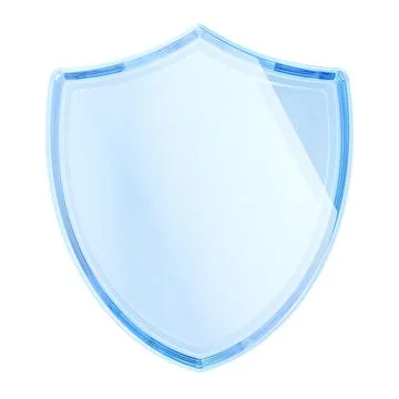 Transparent blue glass shield for security and data protection. 3D rendering Stock Illustration