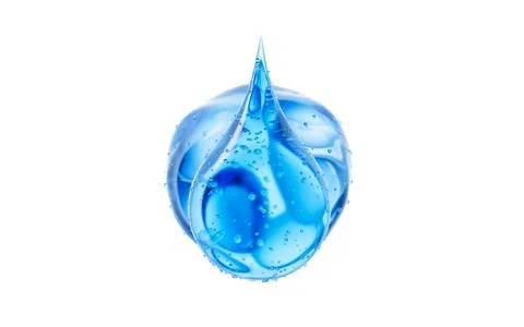 Transparent blue liquid water bubbles, 3d rendering. Stock Illustration