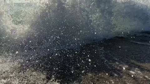 Transparent blue sea waves on clear day, oceans natural motion at beach Stock-Footage 273611121