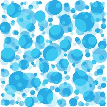 Transparent blue soap bubbles on white background Illustrazione stock
