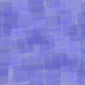 Transparent Blue Tiles Seamless Pattern, 3D Illustration Stock Illustration